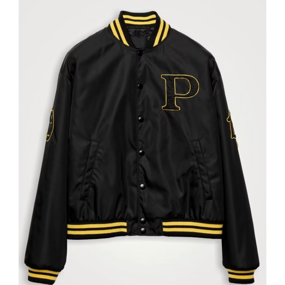 Prada SGC725 Giubbotti Re-Nylon Black Varsity jacket, Medium